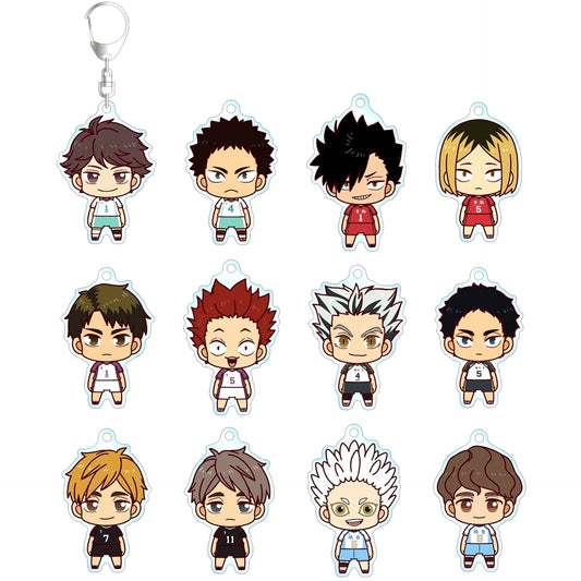 Set of 12 Haikyu!! Trading Chokonto! Acrylic Keychain ver.B [USED]