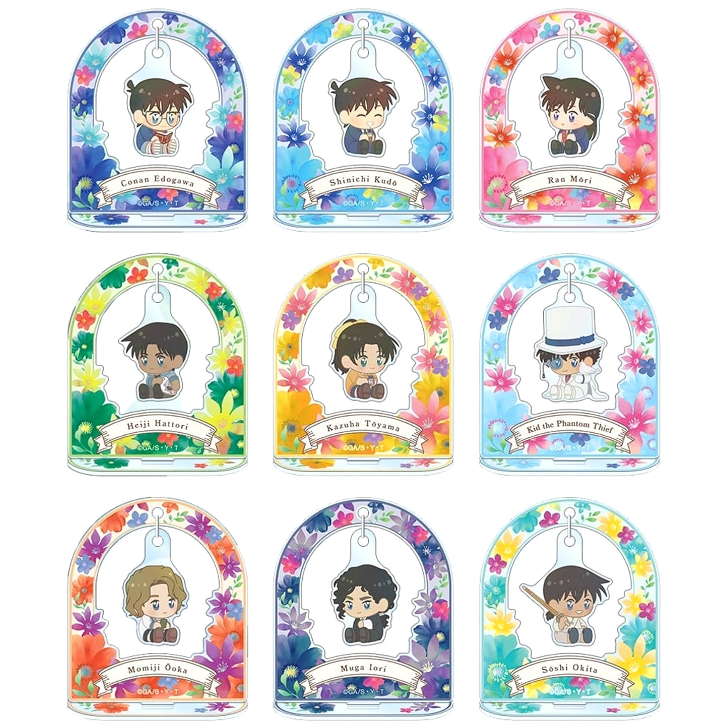 Detective Conan Conan Edogawa & Others All 9 Types Set Botania Trading Yurayura Acrylic Stand Part 2 Acrylic Stands [USED]