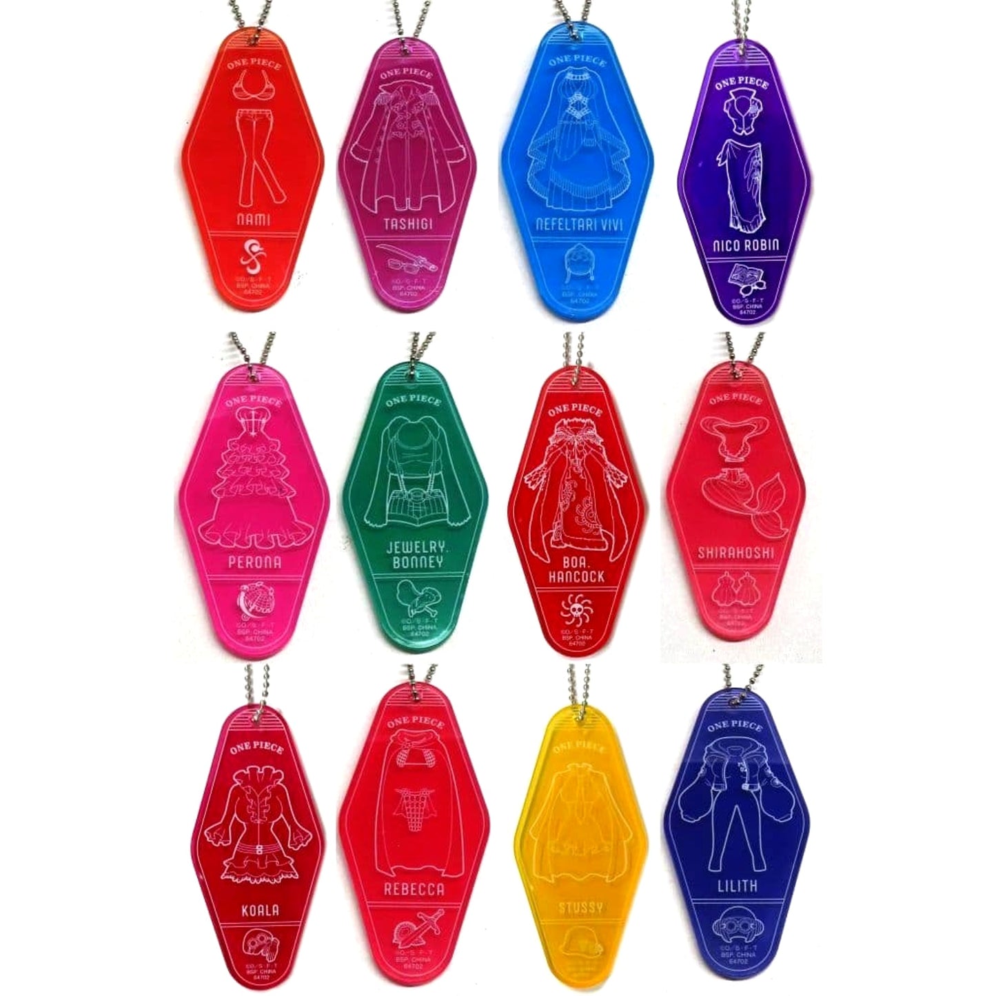 One Piece Nami & Others All 12 Types Set Ichiban Kuji Memory of Heroines Motel Keychain Prize I Keychains [USED]