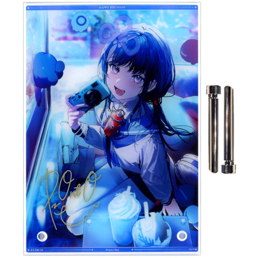 Single Item Ponto Nei A5 Acrylic Panel Replica Autograph Virtual YouTuber Nijisanji Ponto Nei Birthday 2024 Bonus Item [USED]