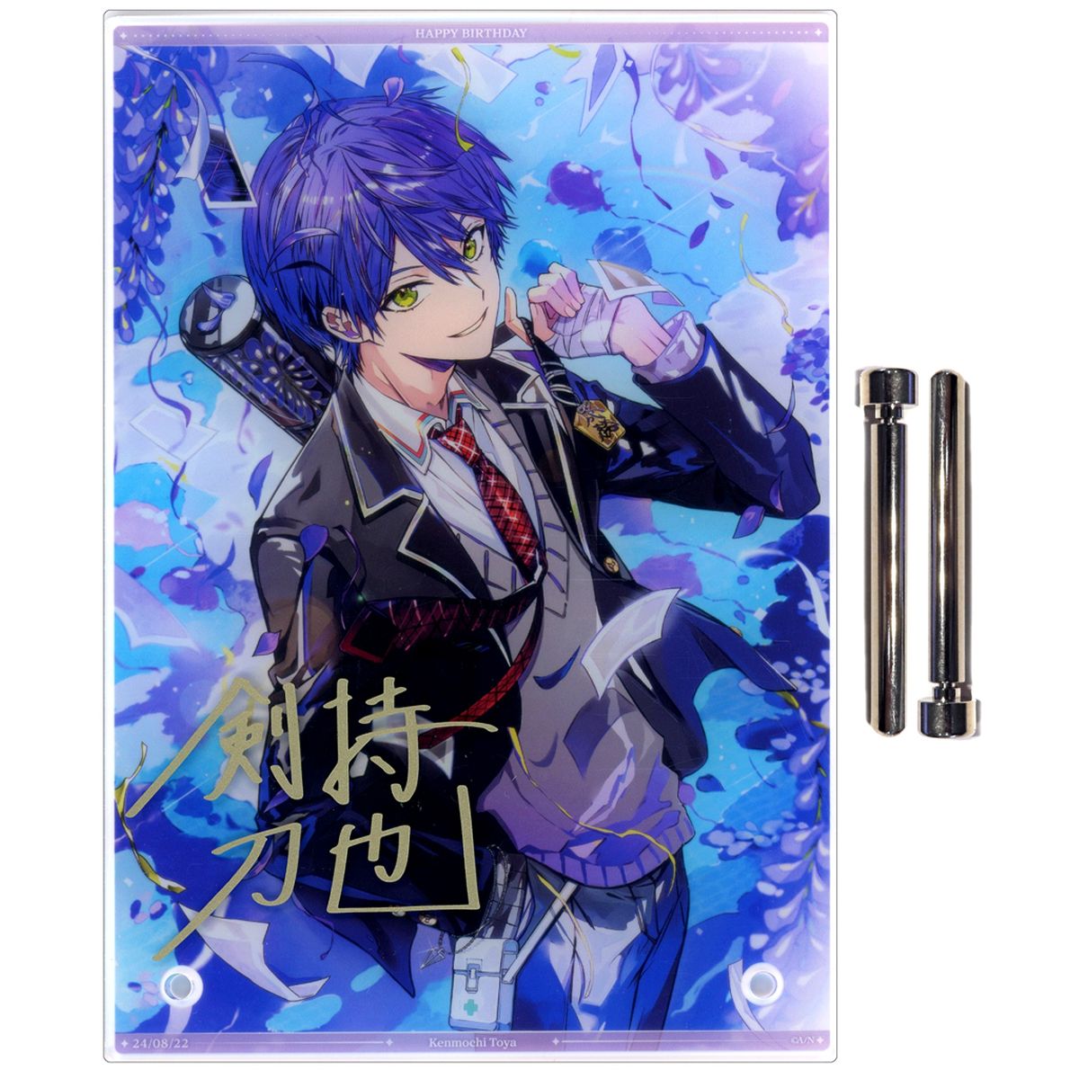 Toya Kenmochi A5 Acrylic Panel Replica Autograph Virtual YouTuber Nijisanji Toya Kenmochi Birthday 2024 Single Item [USED]