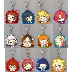 Set of 12 Gakuen Idolmaster Rubber Keychain B [USED]