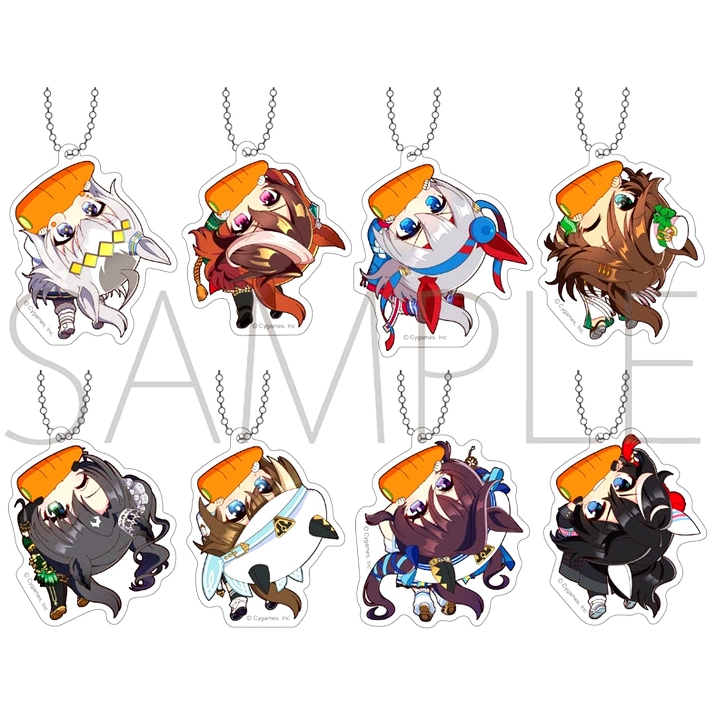 Set of 8 Capricco Acrylic Keychain Collection Vol.3 Uma Musume Pretty Derby [USED]
