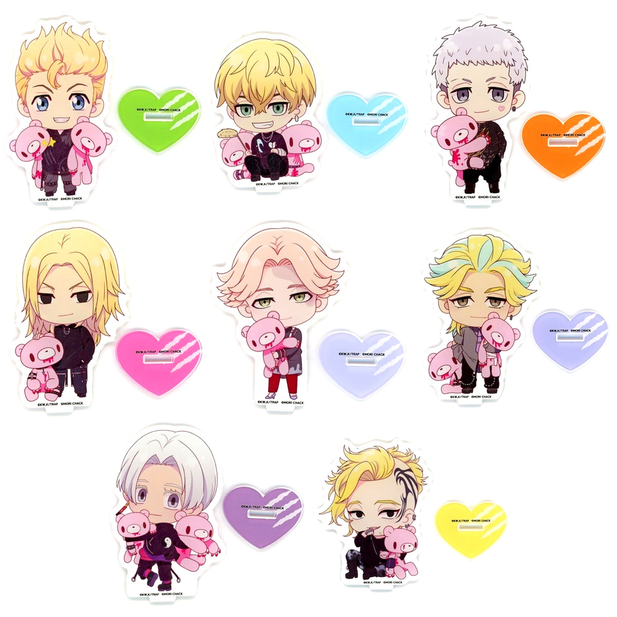 Set of 8 A Tokyo Revengers x Chax Gloomy Bear Acrylic Stand [USED]