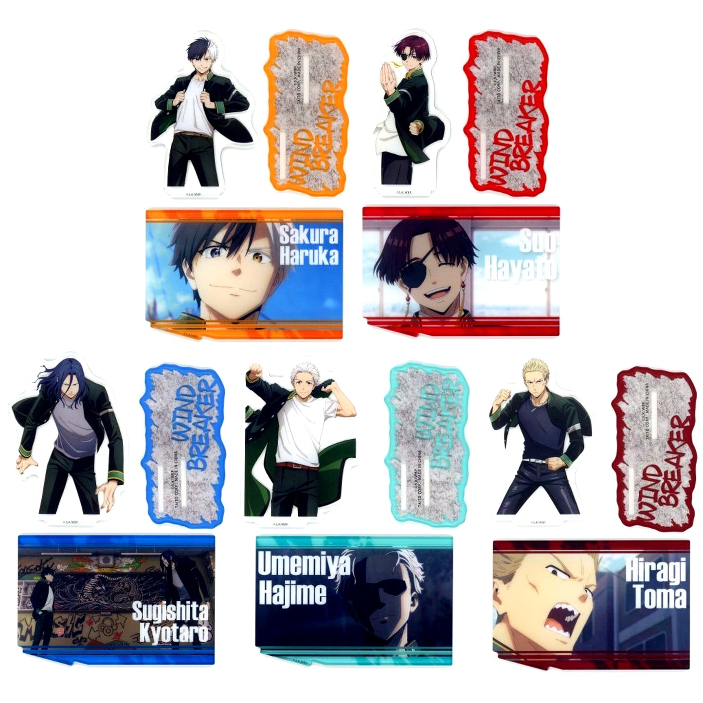 Set of 5 Scene Shot Solo Cut Acrylic Stand WIND BREAKER [USED]