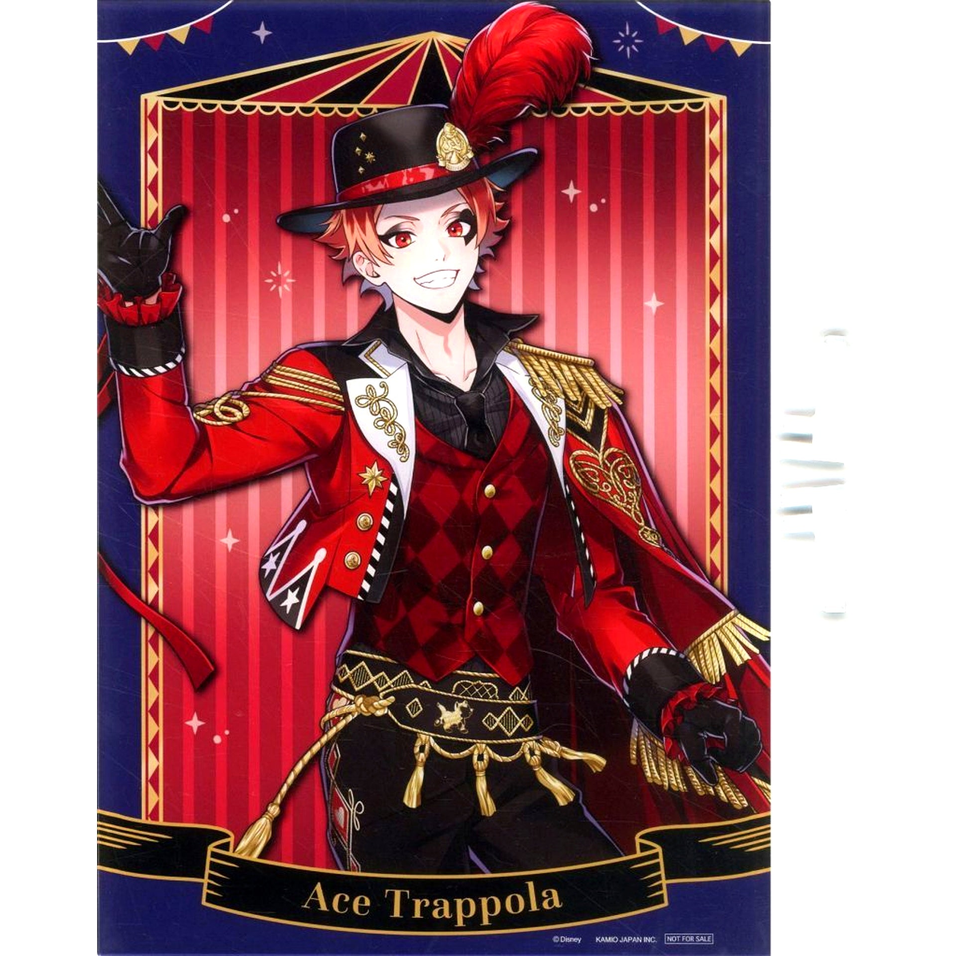 Ace Trappola Playful Dress Ver. Disney Twisted Wonderland A4 Acrylic Panel Animate Girls Festival 2024 Hologram Gold Foil BIG Clear Bookmark Lottery Winning Bonus [USED]