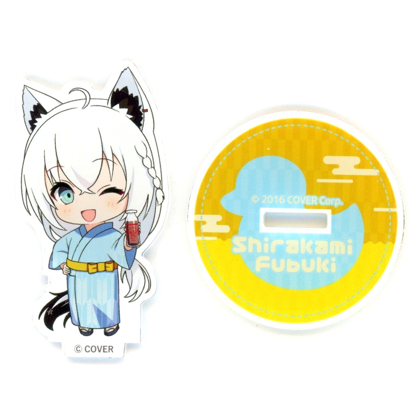Shirakami Fubuki Yukata VTuber hololive Trading Acrylic Stand Irohanihohetto Ayafubumi x Toshimaen Niwa no Yu [USED]