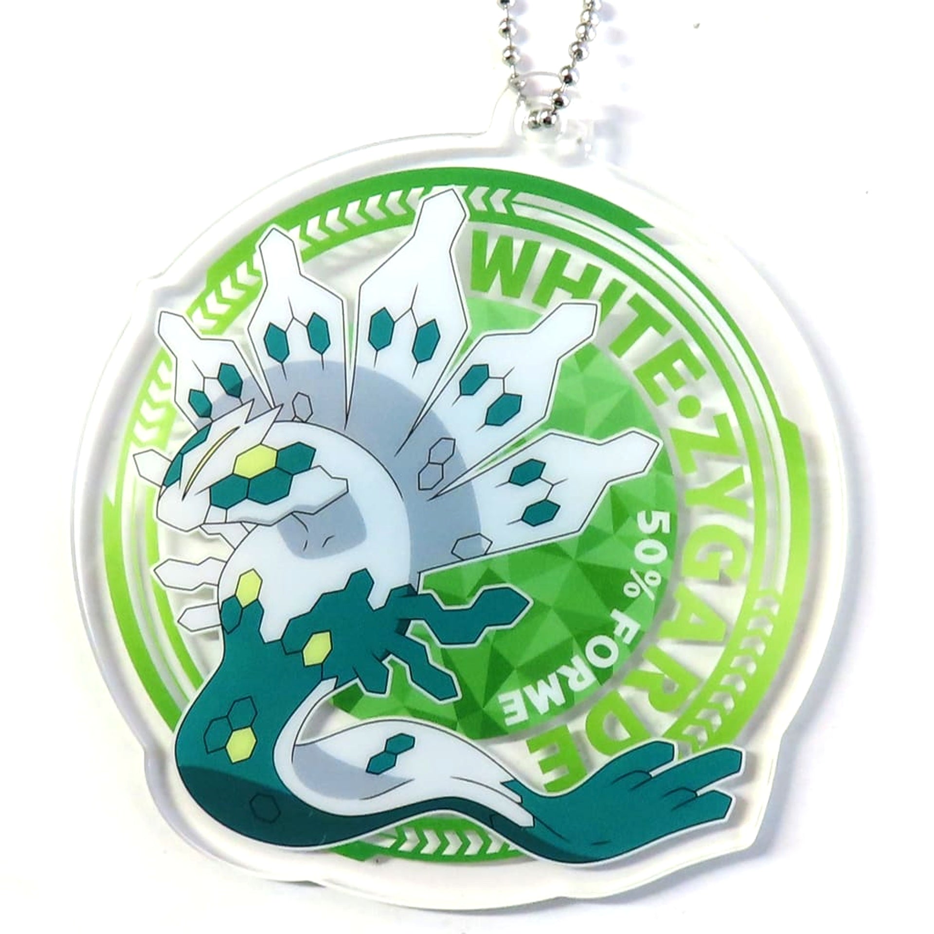 Pokemon White Zygarde 50% Form Acrylic Keychain Rayquaza Rising Pokemon Fan Exclusive Issue No. 91 Supplement Keychains [USED]