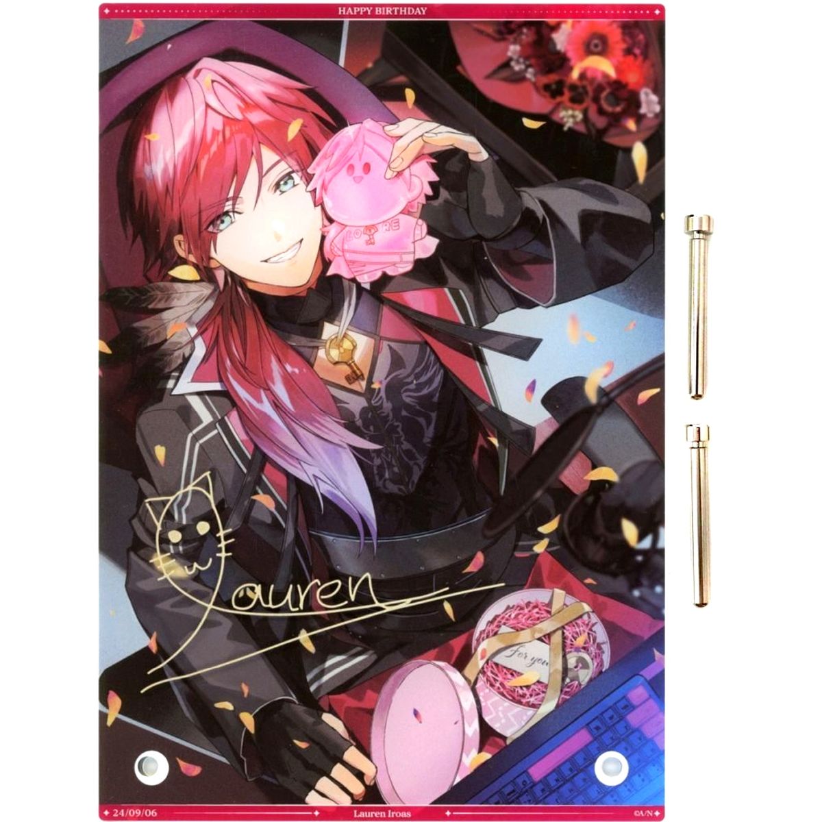 Lauren Iroas A5 Acrylic Panel Replica Autograph Virtual YouTuber Nijisanji Lauren Iroas Birthday 2024 Single Item [USED]