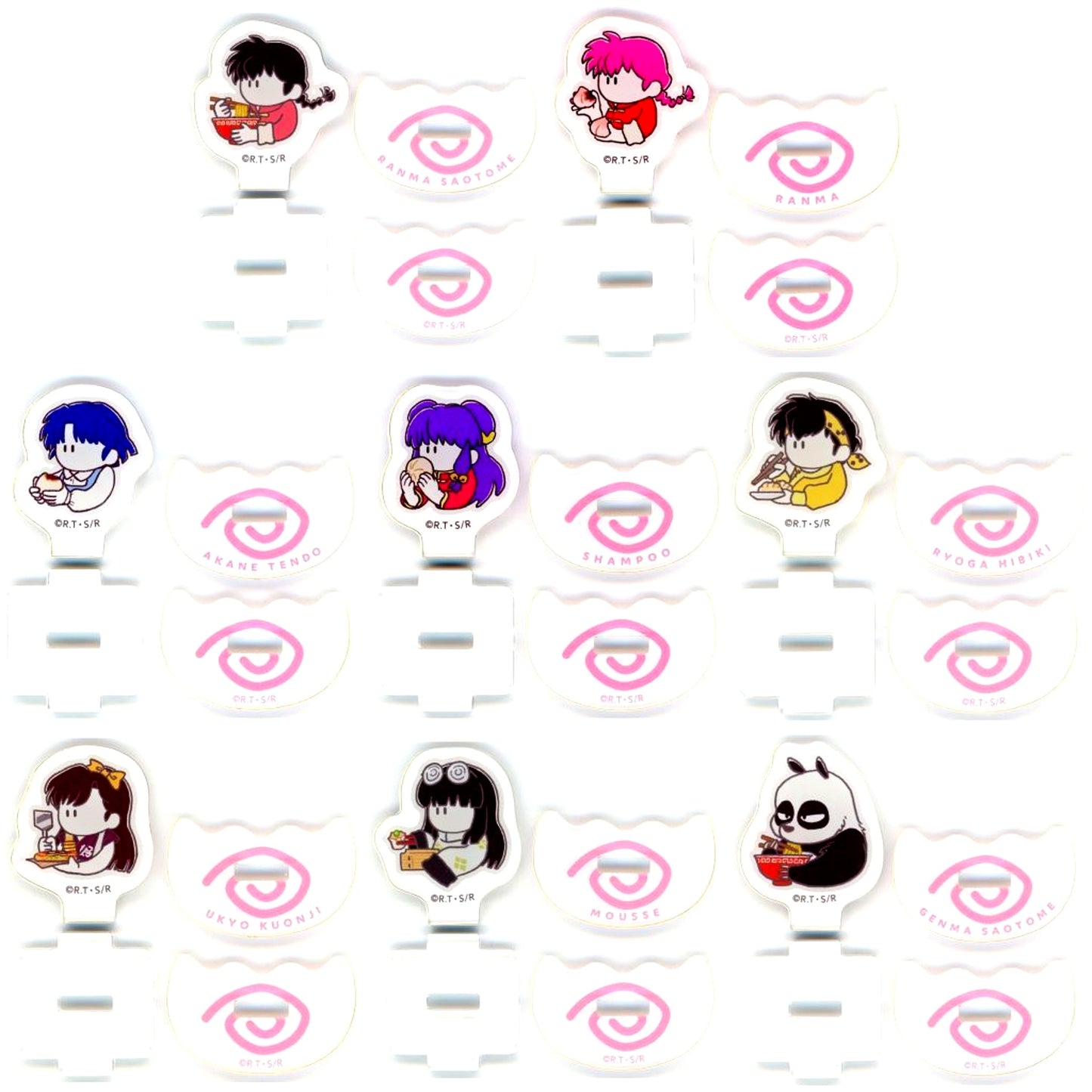 Set of 8 Ranma 1/2 Itadakimasu Trading Swaying Acrylic Stand [USED]