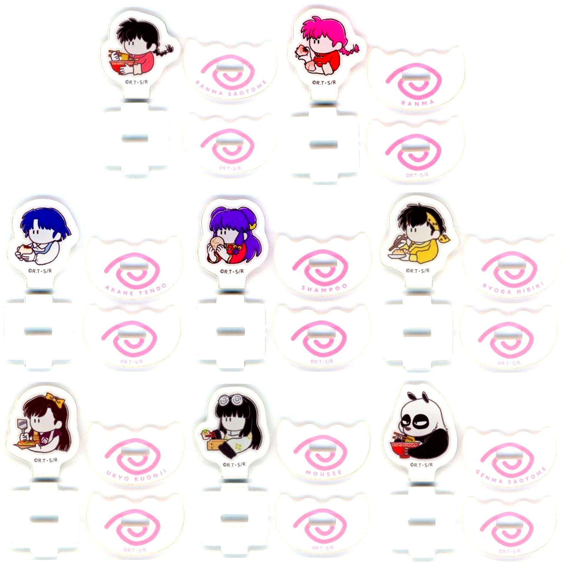Set of 8 Ranma 1/2 Itadakimasu Trading Swaying Acrylic Stand [USED]