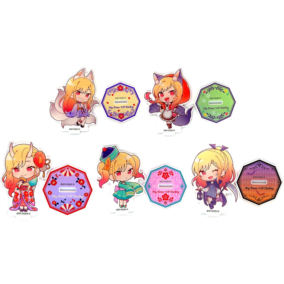 Set of 5 Deformed Acrylic Stand My Dress-Up Darling x GiGO [USED]