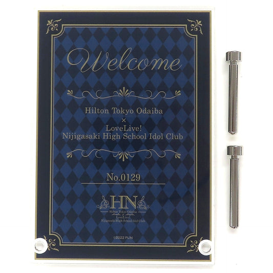 Welcome Plate with Serial Number Hilton Tokyo Odaiba x Love Live! Nijigasaki High School Idol Club Collab Stay Plan Bonus [USED]