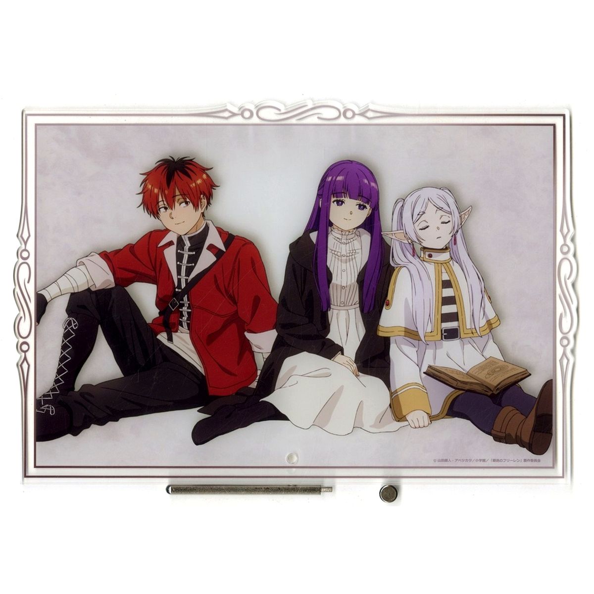 Frieren, Fern & Stark Sitting Acrylic Panel Button Gacha Box Great Luck C Prize Frieren: Beyond Journey's End [USED]