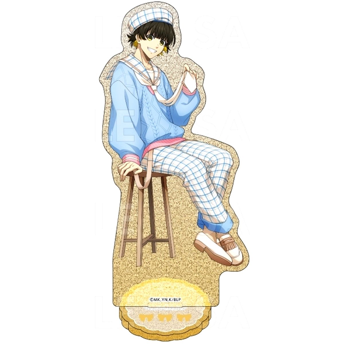 Meguru Bachira Blue Lock Check Sailor Style Glitter Acrylic Stand [USED]