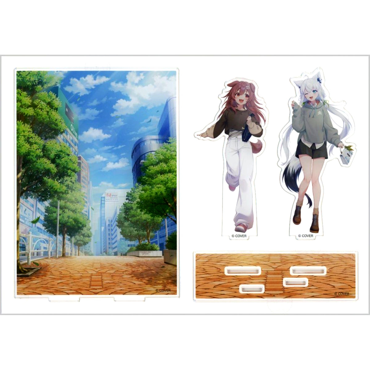 Inugami Korone Shirakami Fubuki Acrylic Stand Virtual YouTuber Holo Live SMBC Olive Prize [USED]