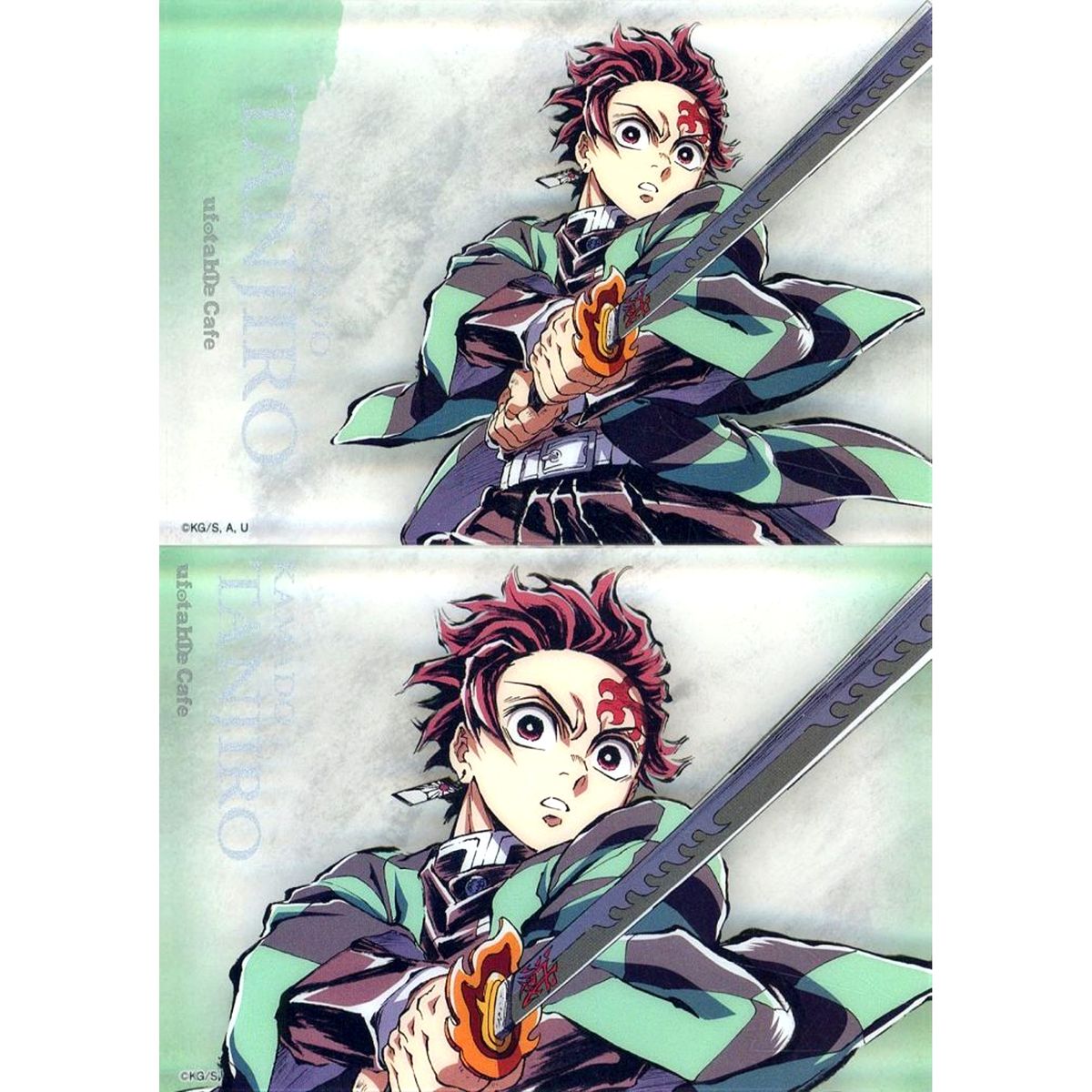 Set of 2 Tanjiro Kamado Demon Slayer: Kimetsu no Yaiba ufotable CHARACTERS Cafe x ufotable Cafe x Machi Asobi CAFE Cafe Kuji Mini Two-Layer Block Prize B [USED]