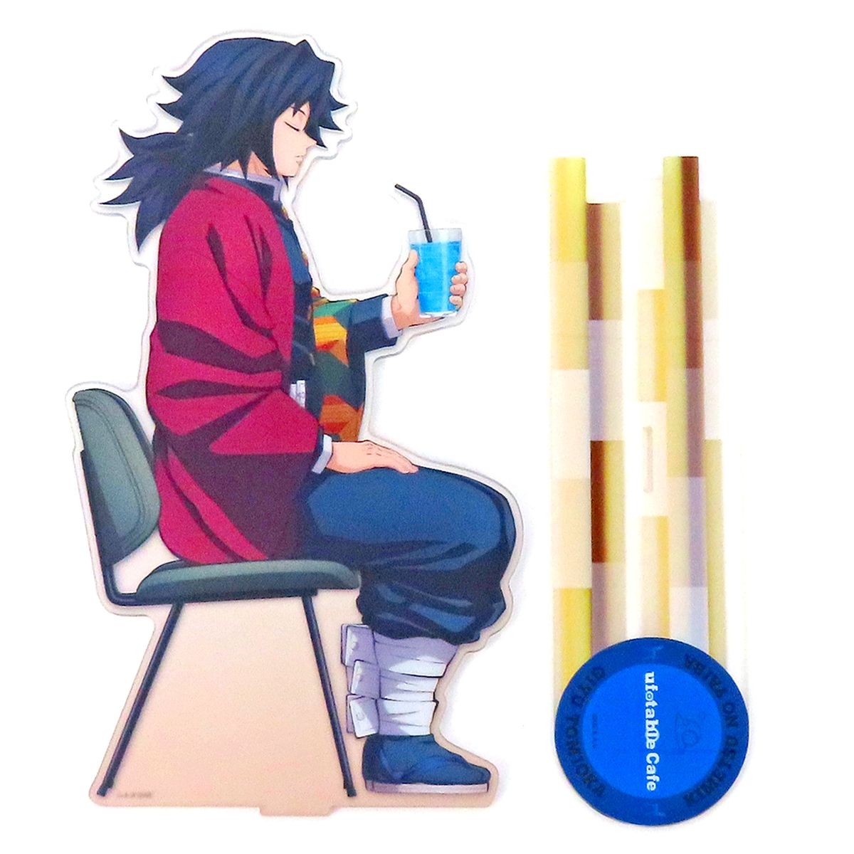 Giyu Tomioka Demon Slayer: Kimetsu no Yaiba ufotable CHARACTERS Cafe x ufotable Cafe x Machi Asobi CAFE Store Visit Illustration Double-Sided Big Acrylic Stand [USED]