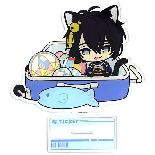 Mikazuki Munechika No.1 Touken Ranbu ONLINE Touneko Danshi x atre Akihabara Big Acrylic Character Stand Travel Ver. [USED]