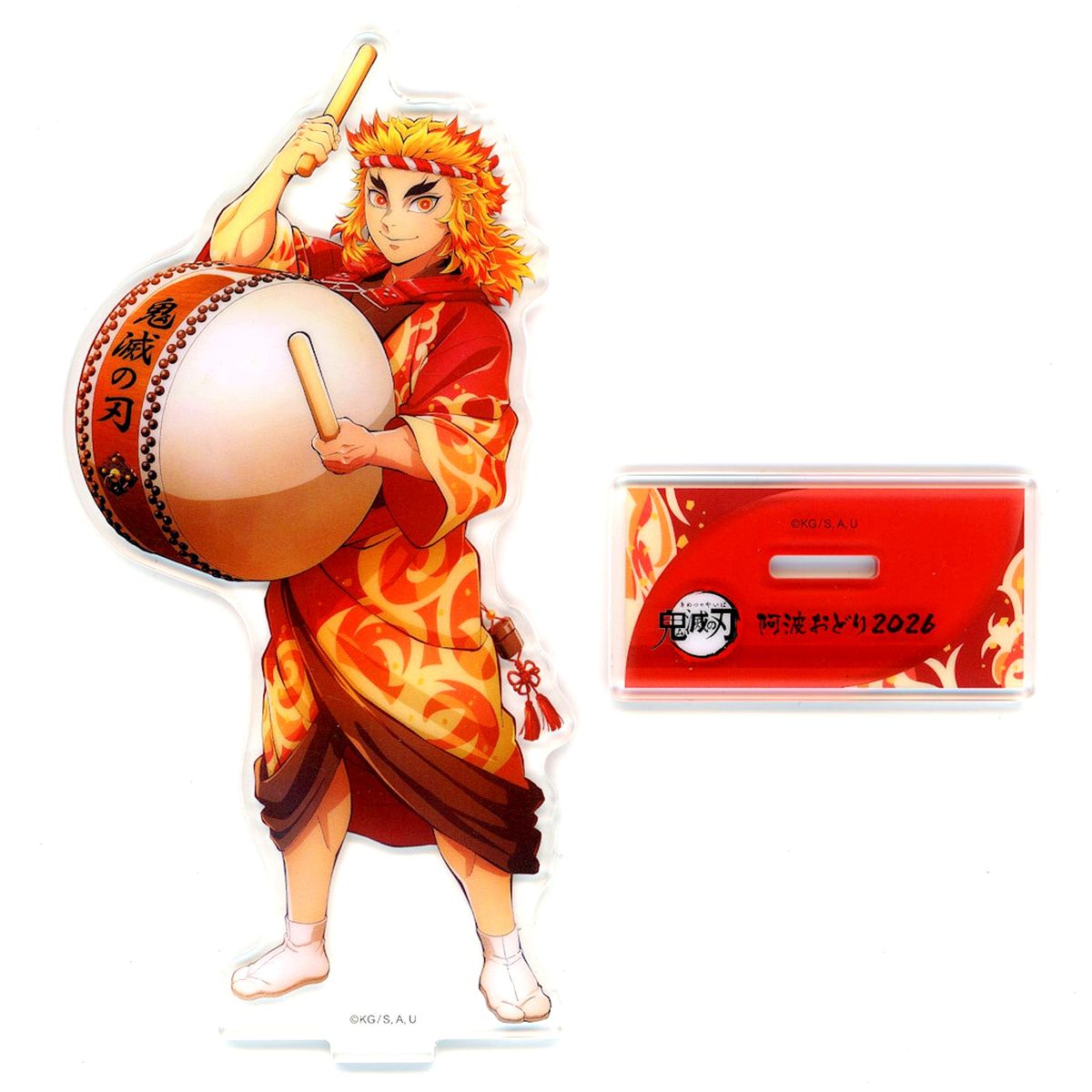 Kyojuro Rengoku Demon Slayer: Kimetsu no Yaiba x Tokushima Awa Odori 2026 in ufotable CINEMA ufotable CAFE Tokushima Machi Asobi CAFE Mayuyama Random Acrylic Stand [USED]