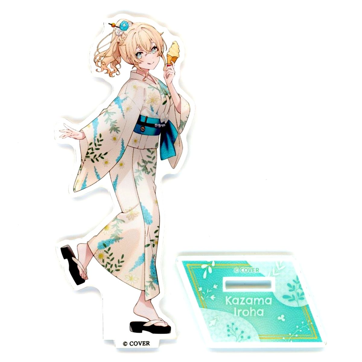 Kazama Iroha Virtual YouTuber Holo Live Life-Size Acrylic Stand Yukata Ver. Gokurakuyu / RAKU SPA Collab Vol. 9: Furo Life Healing Hot Spring Journey Futameguri [USED]