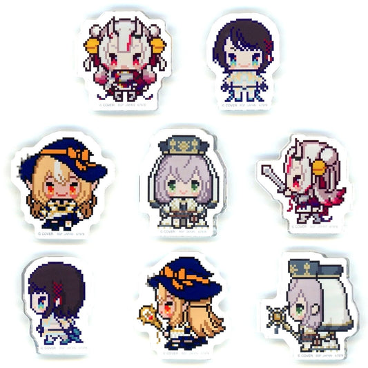 Set of 8 Virtual YouTuber Holo Live Ichiban Kuji RPG Style Dot Art Acrylic Stand Prize [USED]