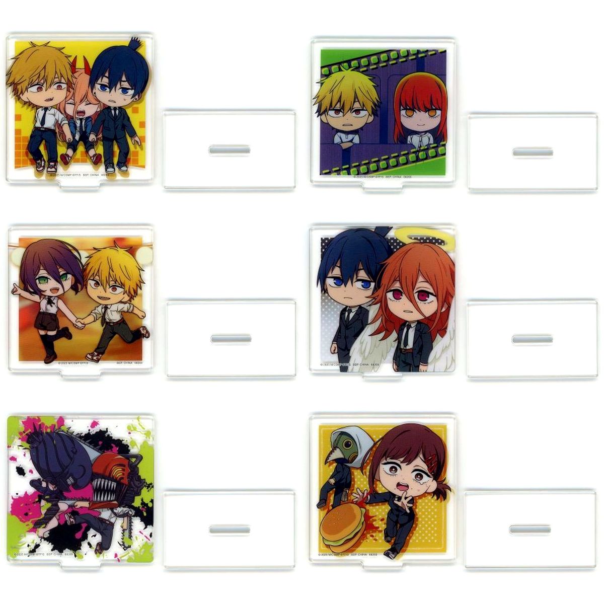 Set of 6 Chainsaw Man the Movie: Reze Arc Kyunchara Acrylic Stand Ichiban Kuji Part 2 F Prize [USED]
