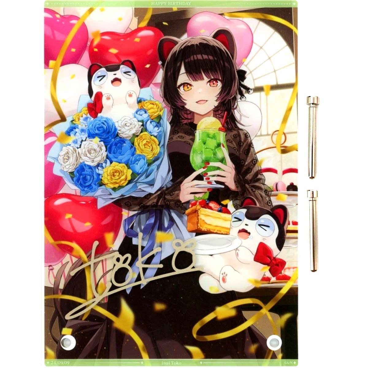 Inui Toko A5 Acrylic Panel Replica Autograph Virtual YouTuber Nijisanji Birthday 2024 Bonus Item Single Item [USED]