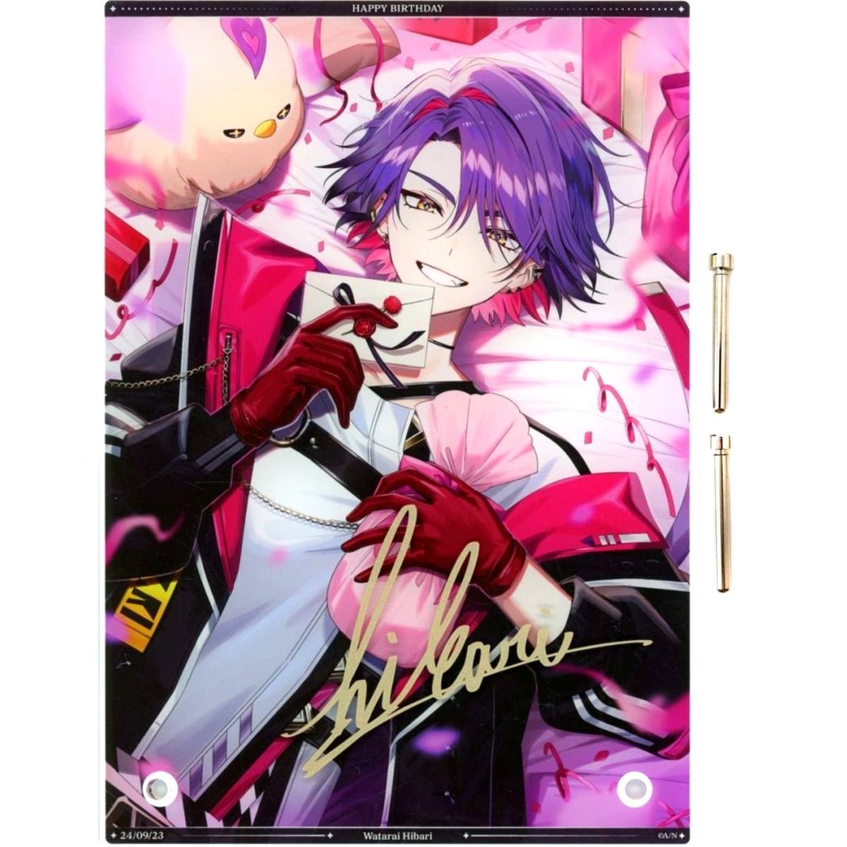 Watarai Hibari A5 Acrylic Panel Replica Autograph Birthday 2024 Virtual YouTuber Nijisanji Bundle Bonus [USED]