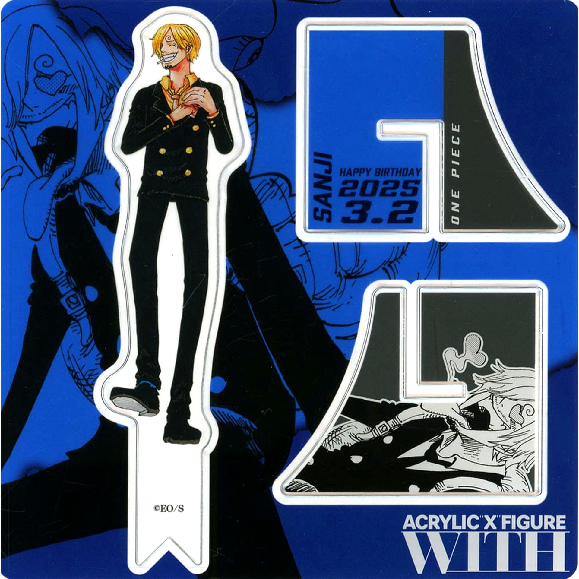 Sanji One Piece Birthday Acrylic X Figure With 2025 [USED]