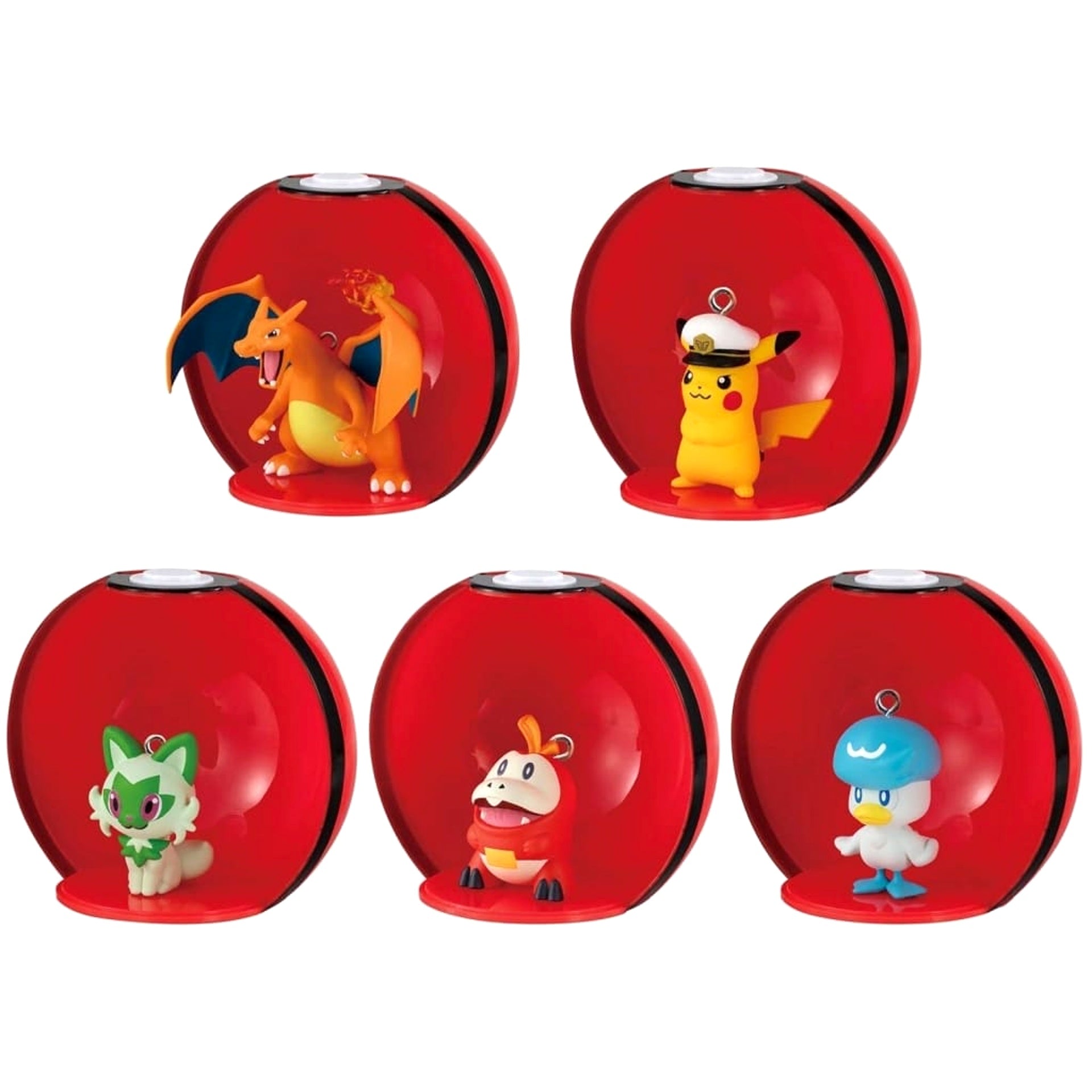 Pokemon Charizard & Others All 5 Types Set Gashatto Collect 01 Keychains [USED]