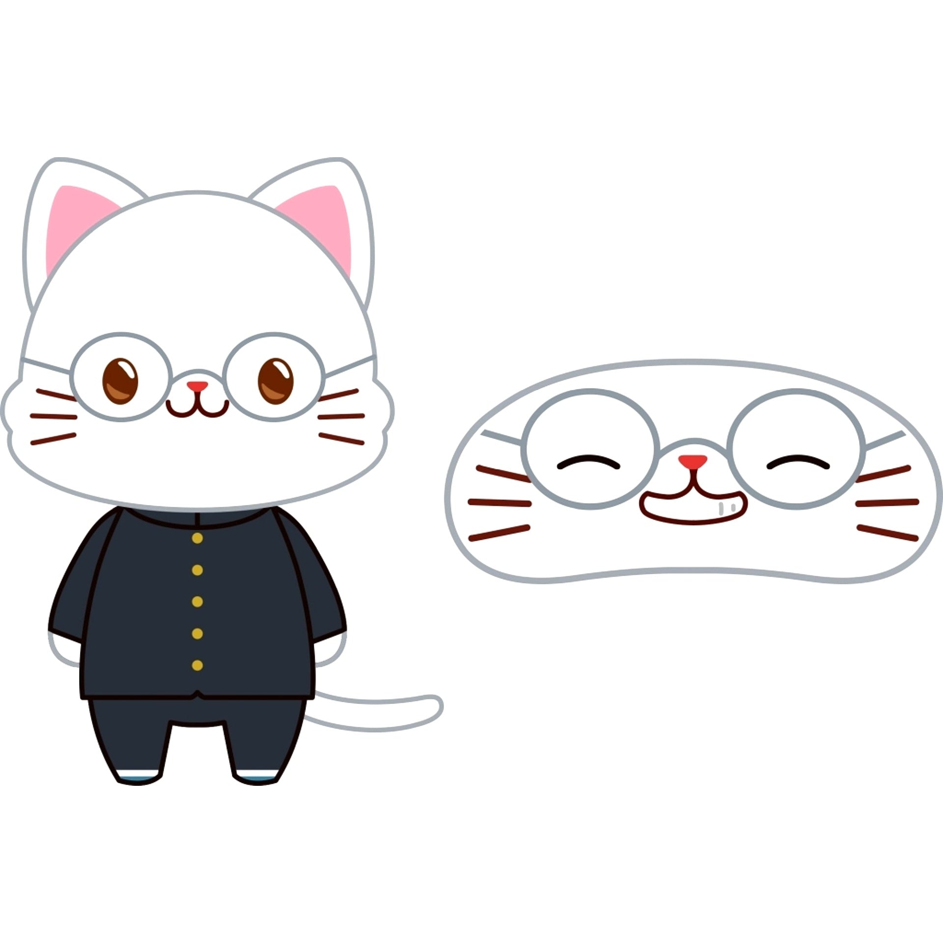 Shinpachi Shimura 3-Nen Z-Gumi Ginpachi-sensei Plush Keychain with Eye Mask withCAT [USED]