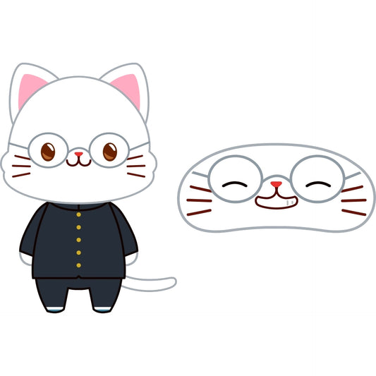Shinpachi Shimura 3-Nen Z-Gumi Ginpachi-sensei Plush Keychain with Eye Mask withCAT [USED]
