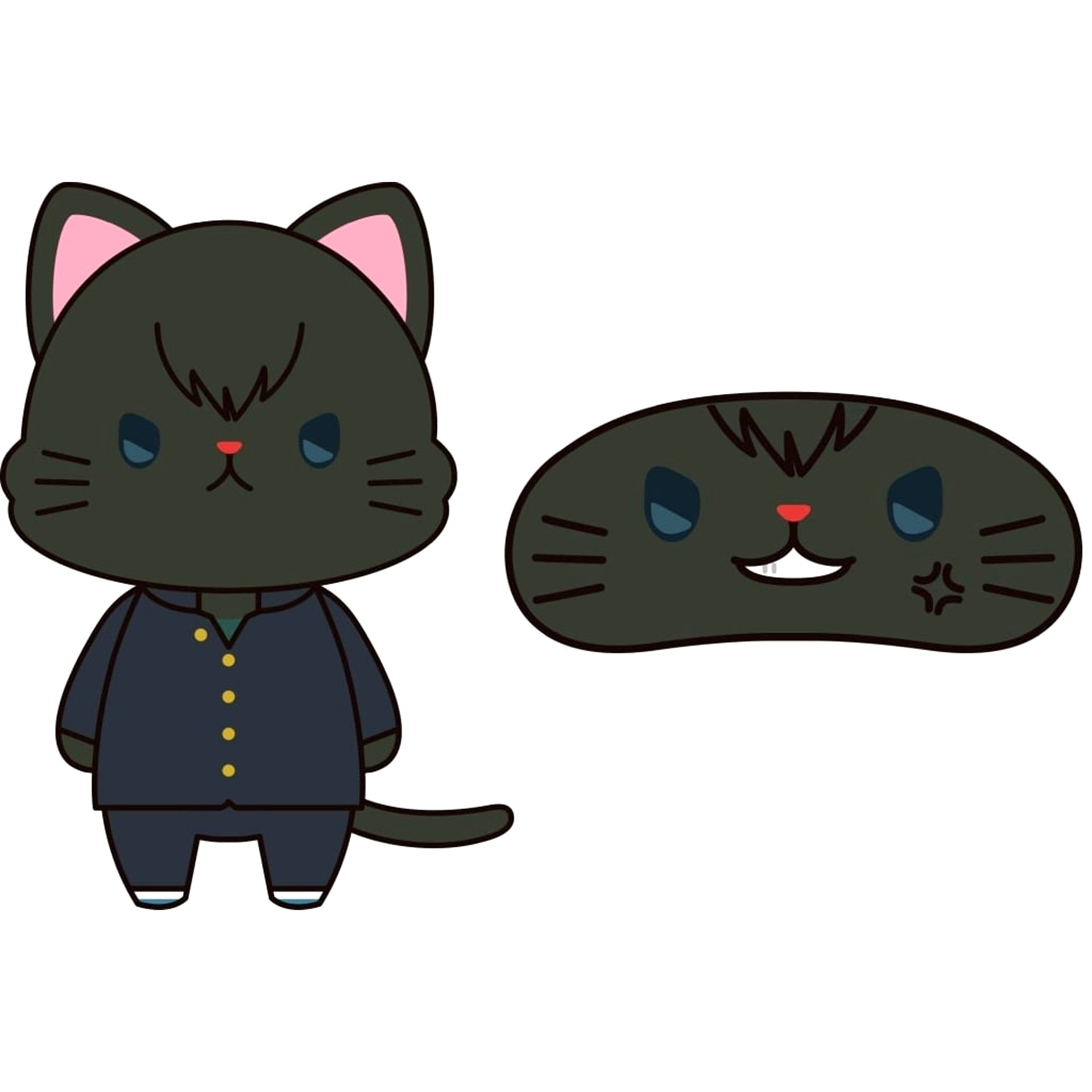 Toshiro Hijikata 3-Nen Z-Gumi Ginpachi-sensei Plush Keychain with Eye Mask withCAT [USED]