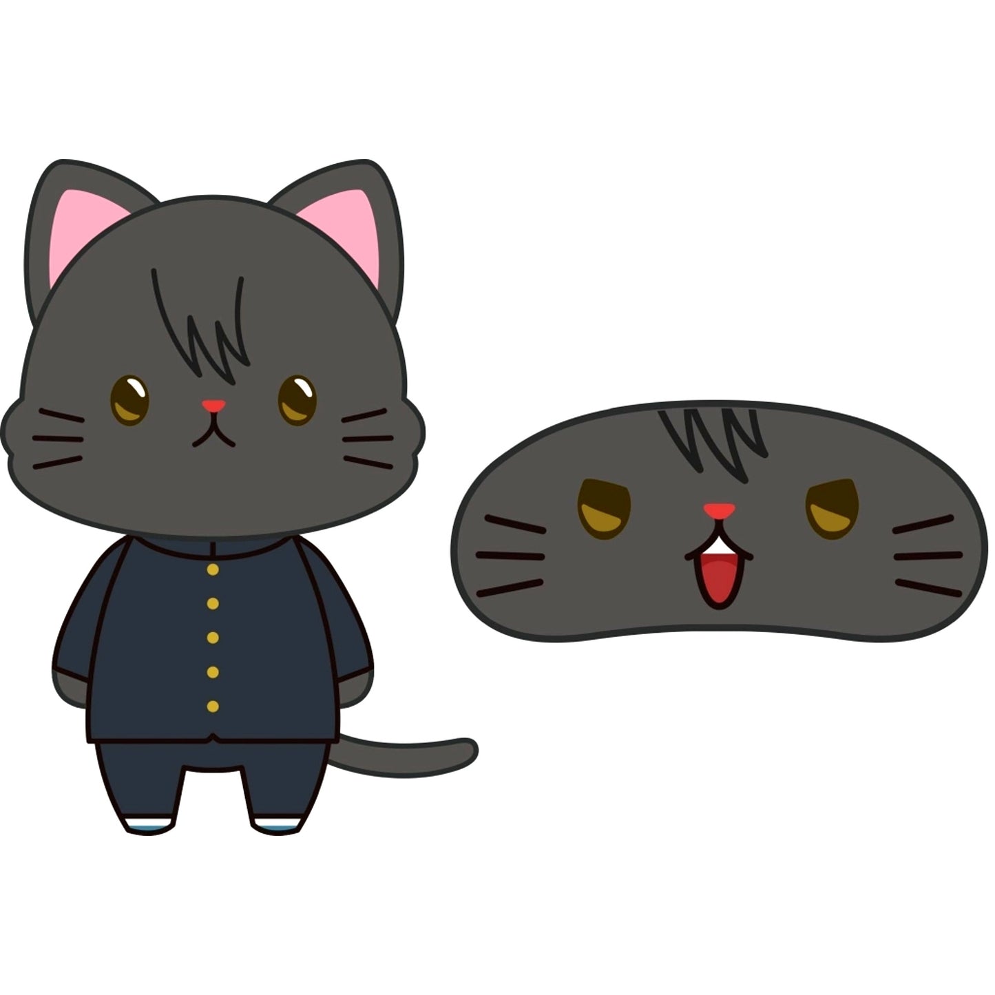 Kotaro Katsura 3-Nen Z-Gumi Ginpachi-sensei Plush Keychain with Eye Mask withCAT [USED]