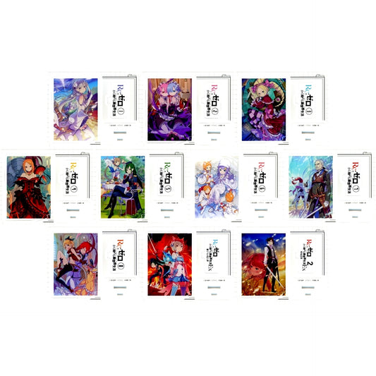Set of 10 Re:ZERO -Starting Life in Another World- Jacket Collection Acrylic Stand Vol. 1 Melonbooks Limited [USED]