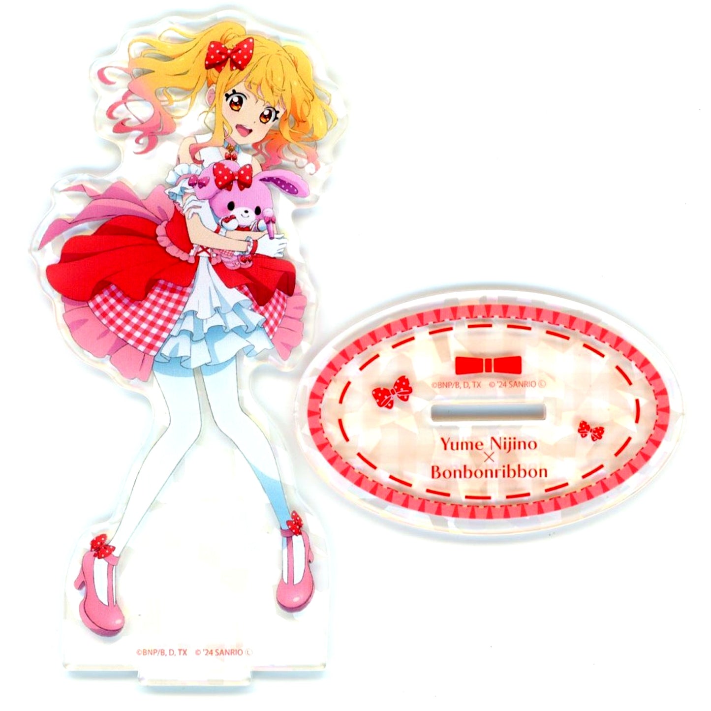 Yume Nijino Bonbonribbon Aikatsu! Series Sanrio Characters Hologram Acrylic Stand Life-size Illustration [USED]