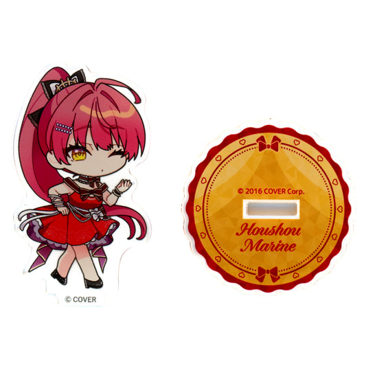Houshou Marine Mini Character Skirt Dress Closed Mouth VTuber Hololive Houshou Marine x Yokohama Marine Tower Collaboration Trading Acrylic Stand Mini Character Ver. [USED]