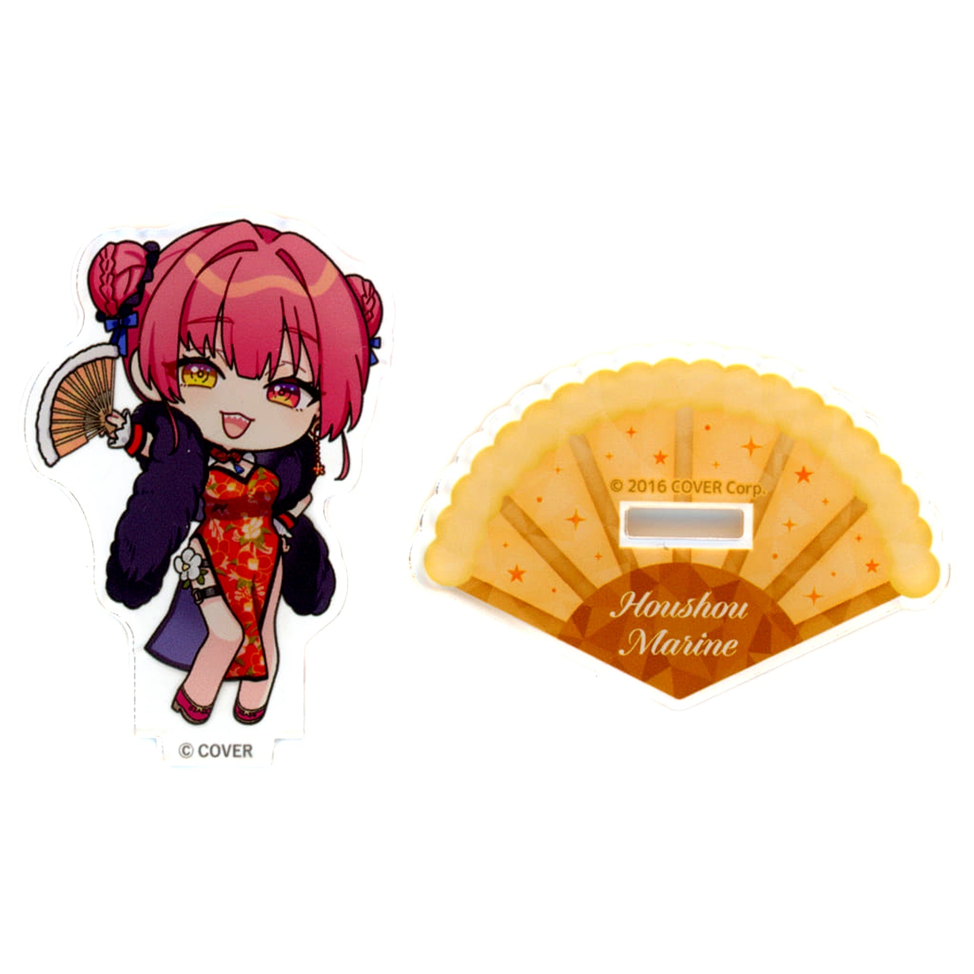 Virtual YouTuber hololive Houshou Marine Chibi Ver. China Dress Both Eyes Open Trading Acrylic Stand Yokohama Marine Tower Collaboration [USED]