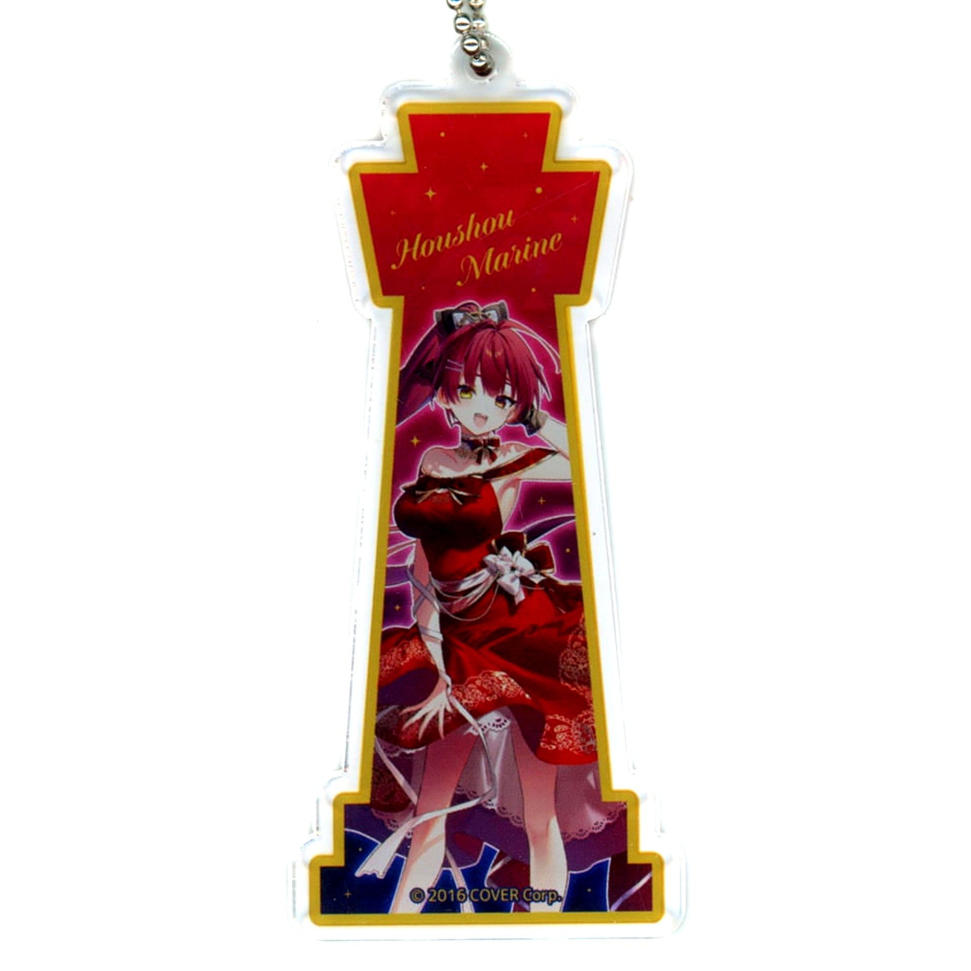 Virtual YouTuber hololive Houshou Marine Skirt Dress Acrylic Keychain Houshou Marine x Yokohama Marine Tower Collaboration [USED]