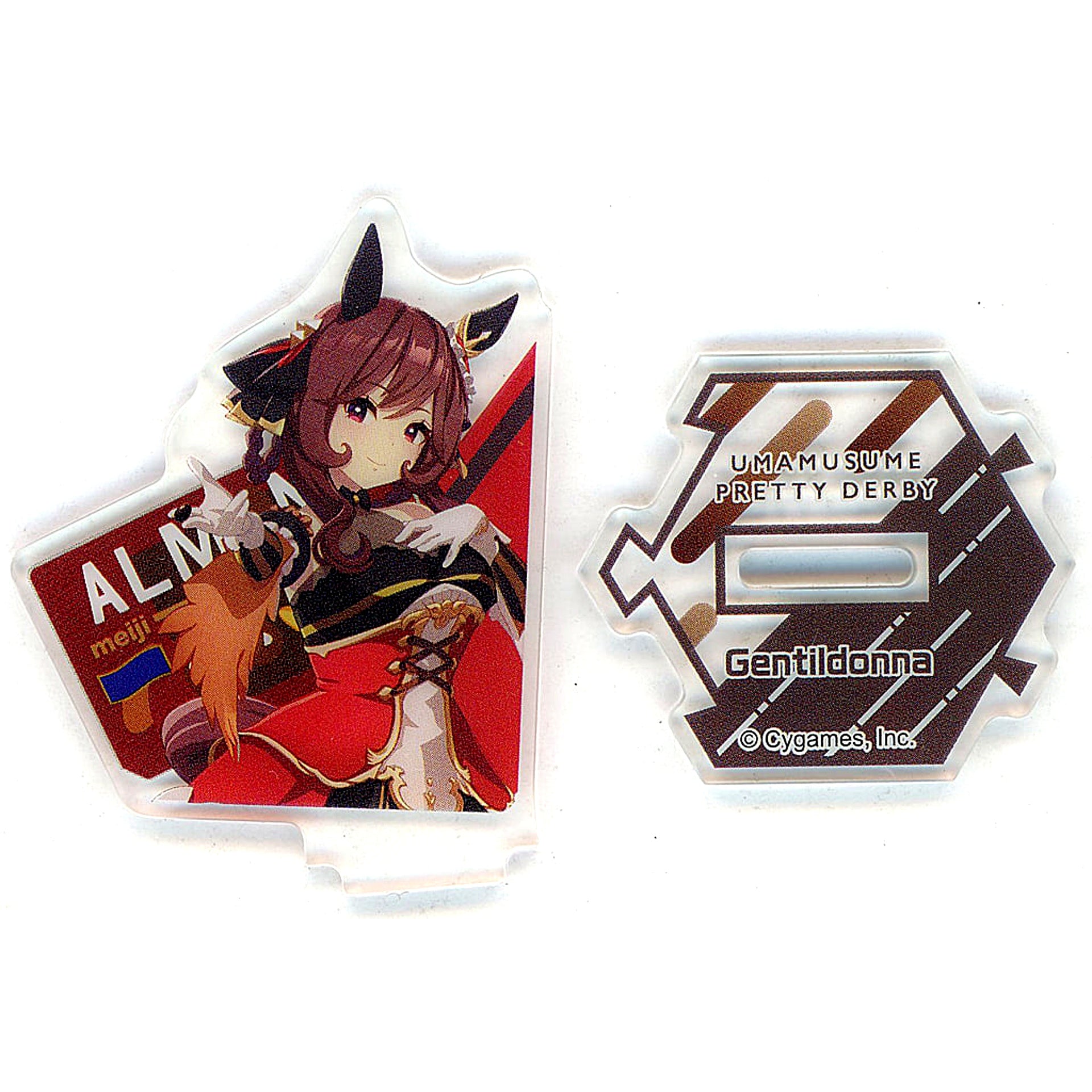 Gentildonna Umamusume: Pretty Derby Close-up Original Mini Acrylic Stand Meiji Almond Chocolate Fragrant Cacao FamilyMart Limited Bundled Item Single Item [USED]
