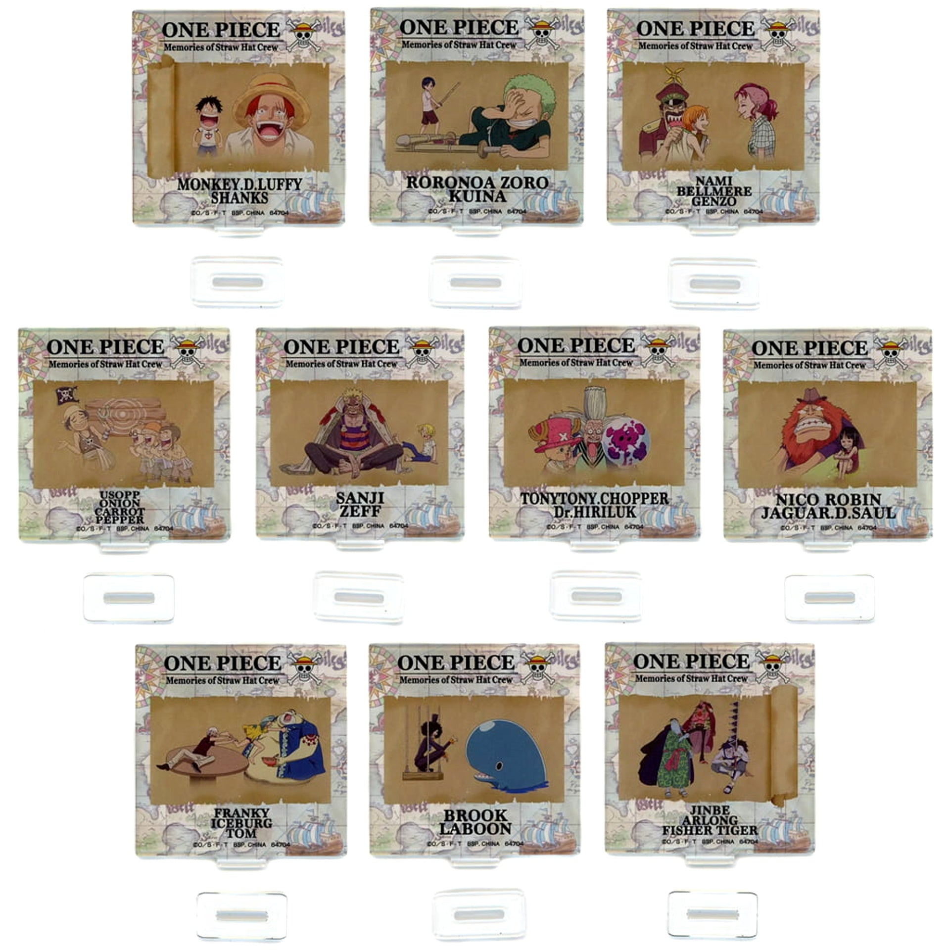 One Piece Monkey D. Luffy & Others All 10 Types Set Ichiban Kuji Road to Dawn Adventure’s Journey Acrylic Stand Prize G Acrylic Stands [USED]