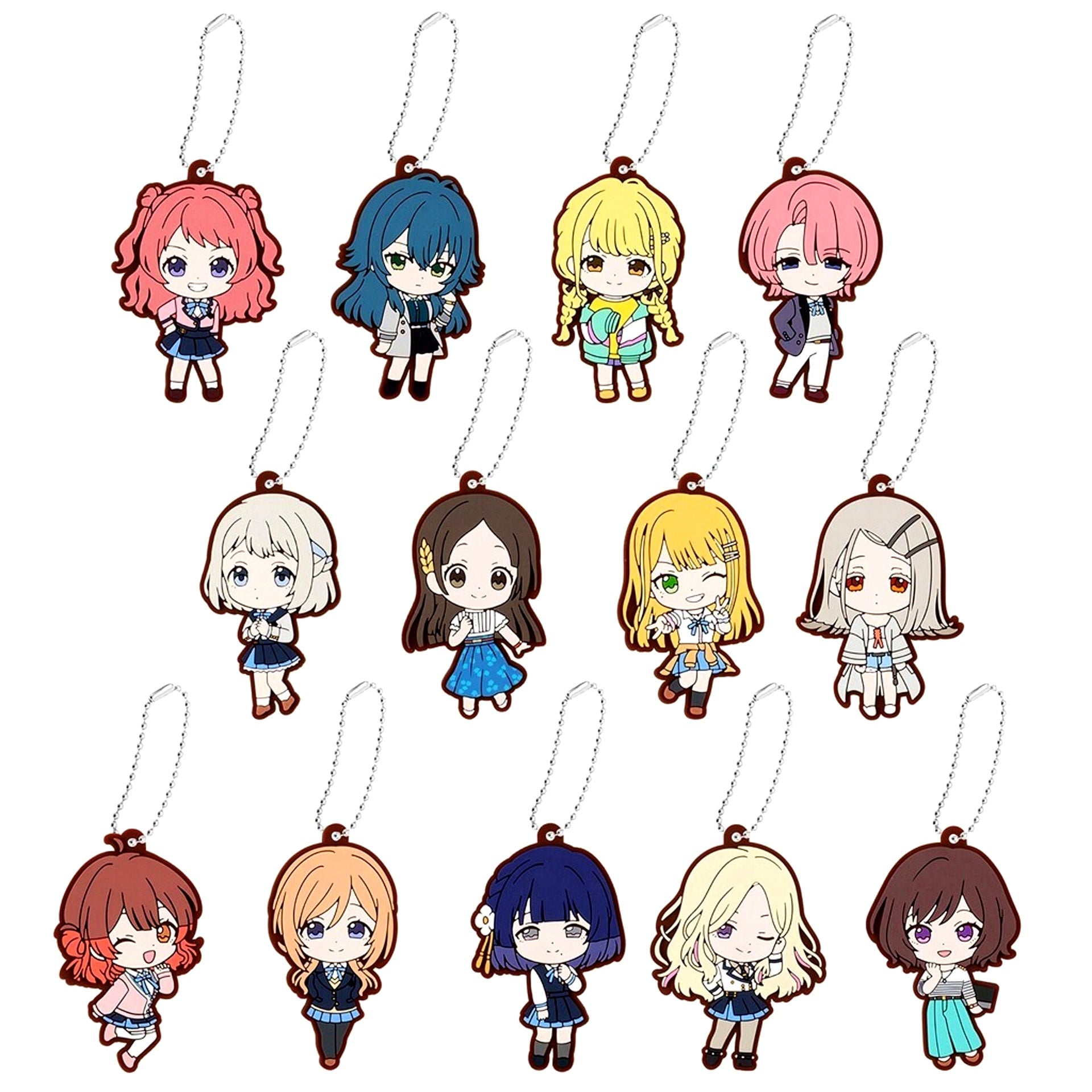 Set of 13 Gakuen Idolmaster Rubber Mascot [USED]