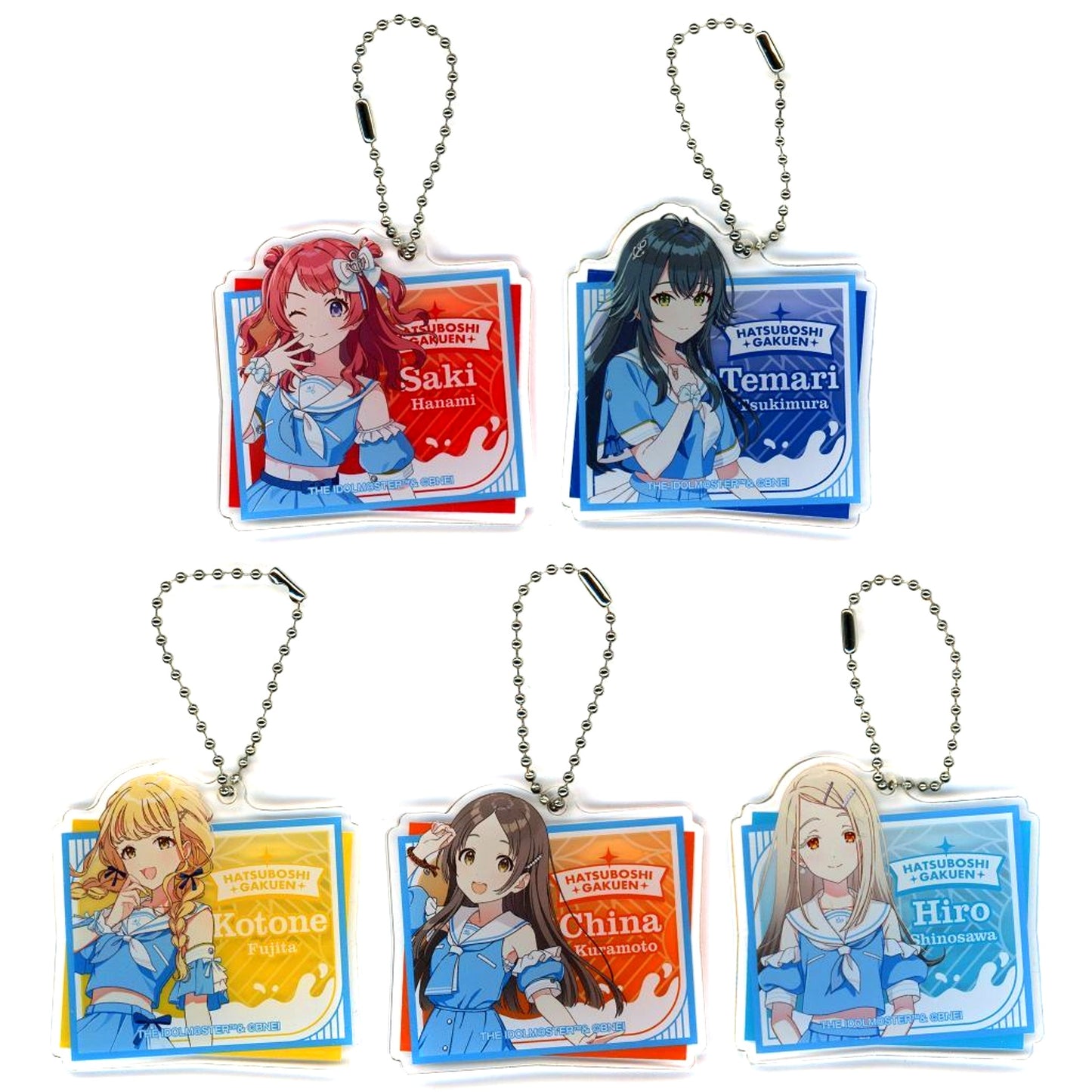 Set of 5 Gakuen Idolmaster Lawson Acrylic Keychain [USED]