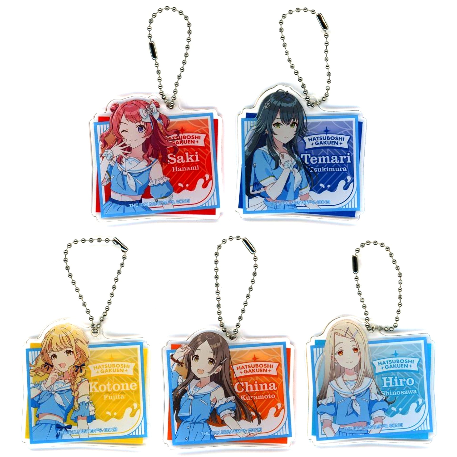 Set of 5 Gakuen Idolmaster Lawson Acrylic Keychain [USED]