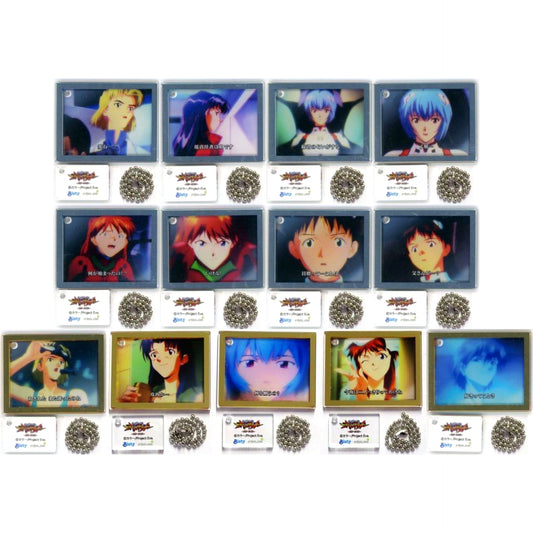 Set of 13 Evangelion Step Up Notice Acrylic Keychain Collection Vol.1 [USED]