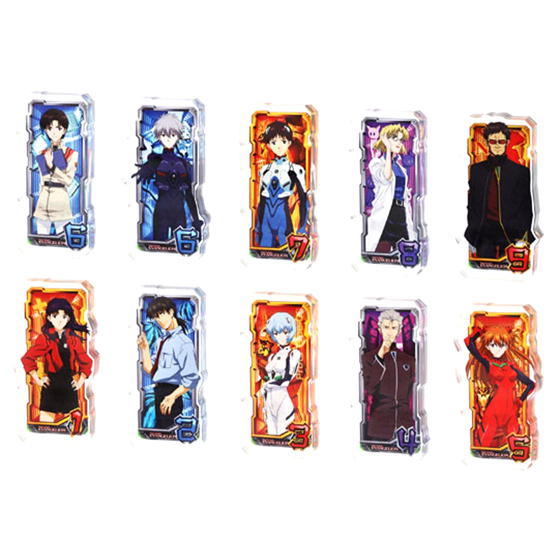 Set of 10 Evangelion Korotto Acrylic Figure Collection Dodeka Design [USED]