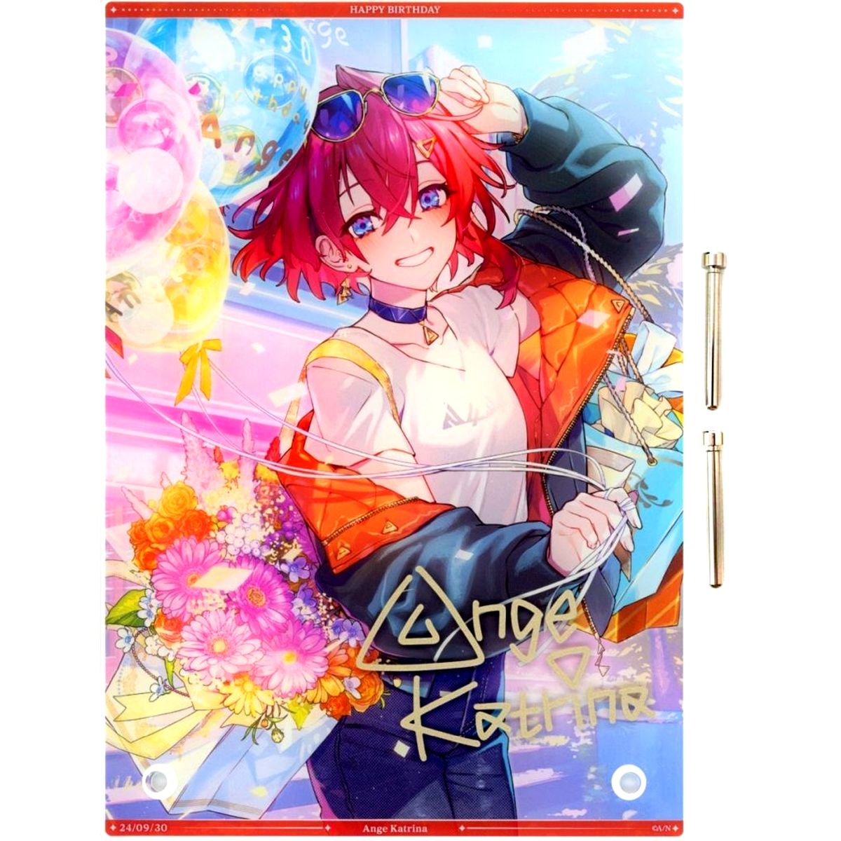Ange Katrina A5 Acrylic Panel Replica Autograph Virtual YouTuber Nijisanji Birthday 2024 Single Item [USED]