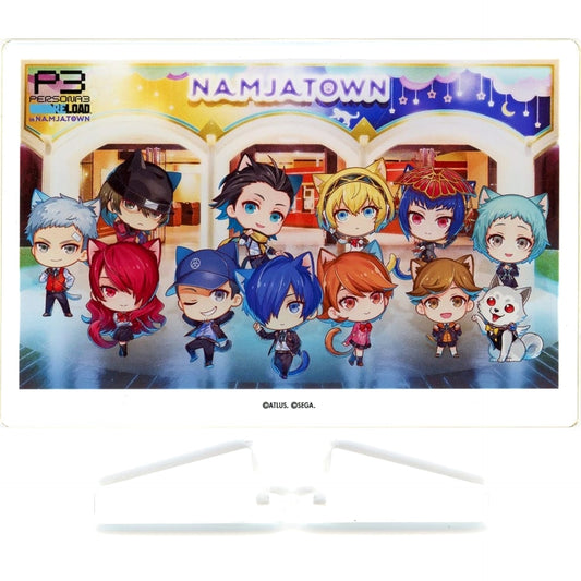 Persona 3 Reload Protagonist & Others Namja Town Newly Drawn Illustration Acrylic Board Namja Town Limited Mini Game: Now's the Time! All-Out Attack Chance! Prize A Acrylic Item [USED]