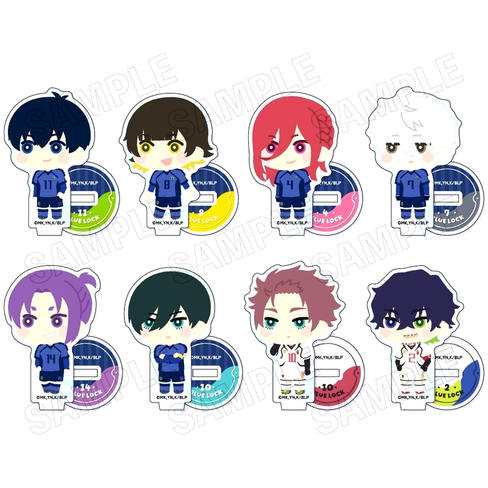 Set of 8 Blue Lock Mini Acrylic Stand [USED]